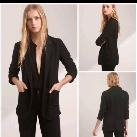 2/$20 Talula Kent Soft Rayon Light Blazer Size 10 Black Euc - Picture 2 of 13